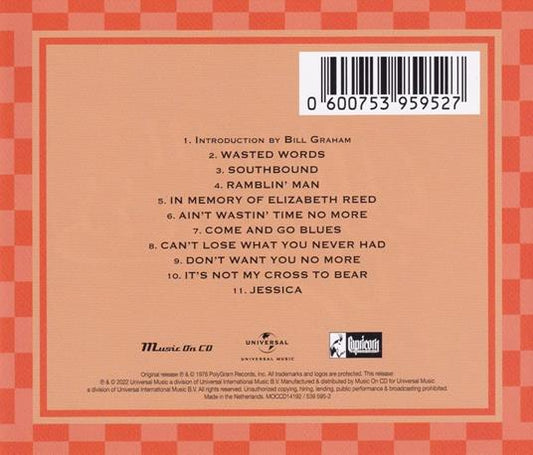 The Allman Brothers Band Wipe The Windows, Check The Oil, Dollar Gas CD