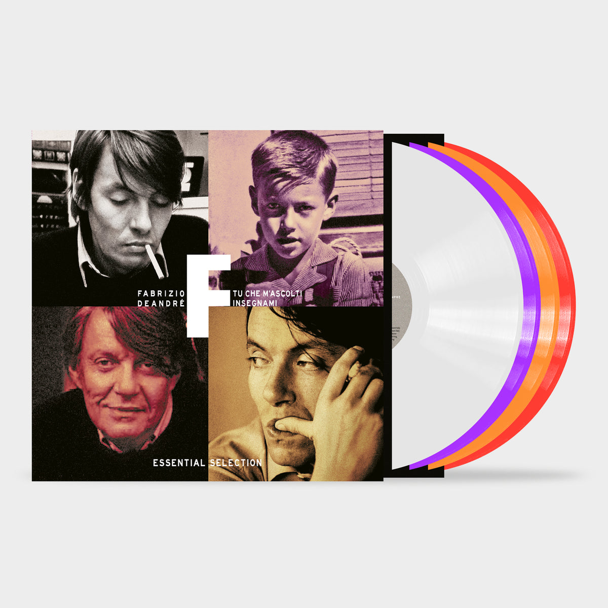 Fabrizio De Andre' Tu Che M'Ascolti Insegnami  4 LP Cofanetto quattro vinili colorati bianco viola arancione rosso Offerta
