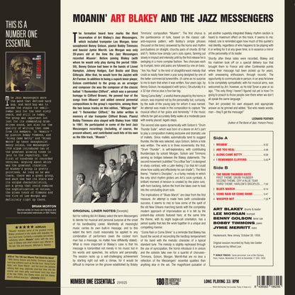 Art Blakey & The Jazz Messengers – Moanin' | LP Nero 180 g Limitato