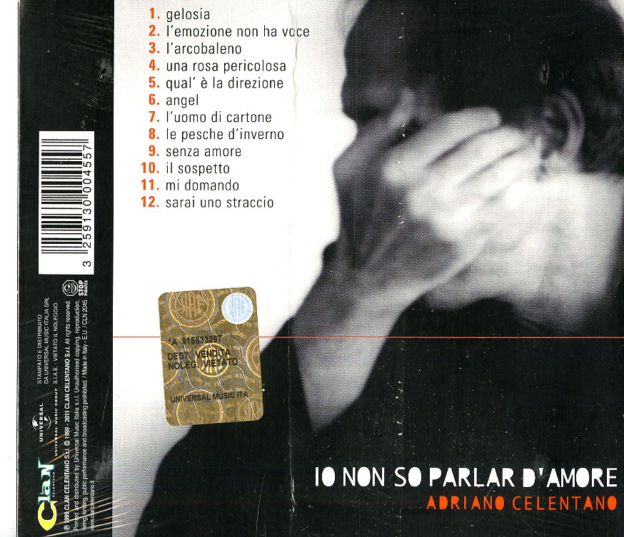 Adriano Celentano Io Non So Parlar D'Amore Remastered CD