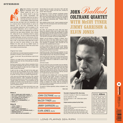 John Coltrane Ballads + 4 Bonus Tracks Vinile Trasparente 180GR. Lp Limitato