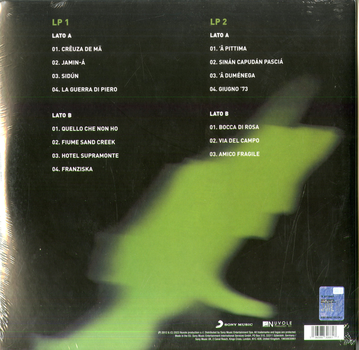 Fabrizio De André – Crêuza de mä: Il concerto 1984 – 2LP verde 180 g – Offerta