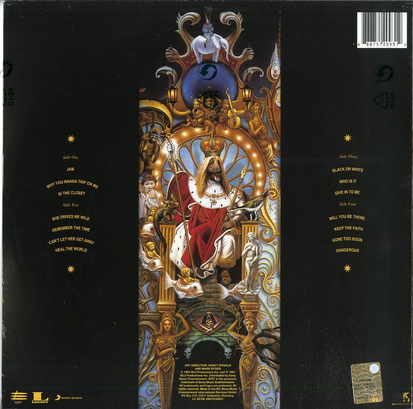 Michael Jackson Dangerous 2 LP Vinile  Nero