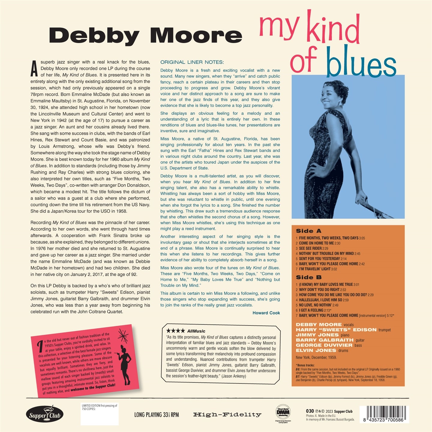 Debby Moore My Kind Of Blues Vinile Limitato LP