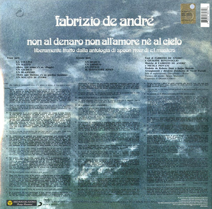 Fabrizio De André – Non al denaro non all’amore né al cielo – LP nero 180 g – Offerta