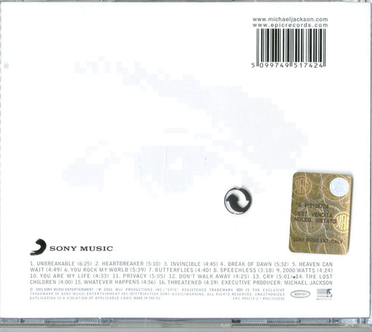 Michael Jackson Invincible CD