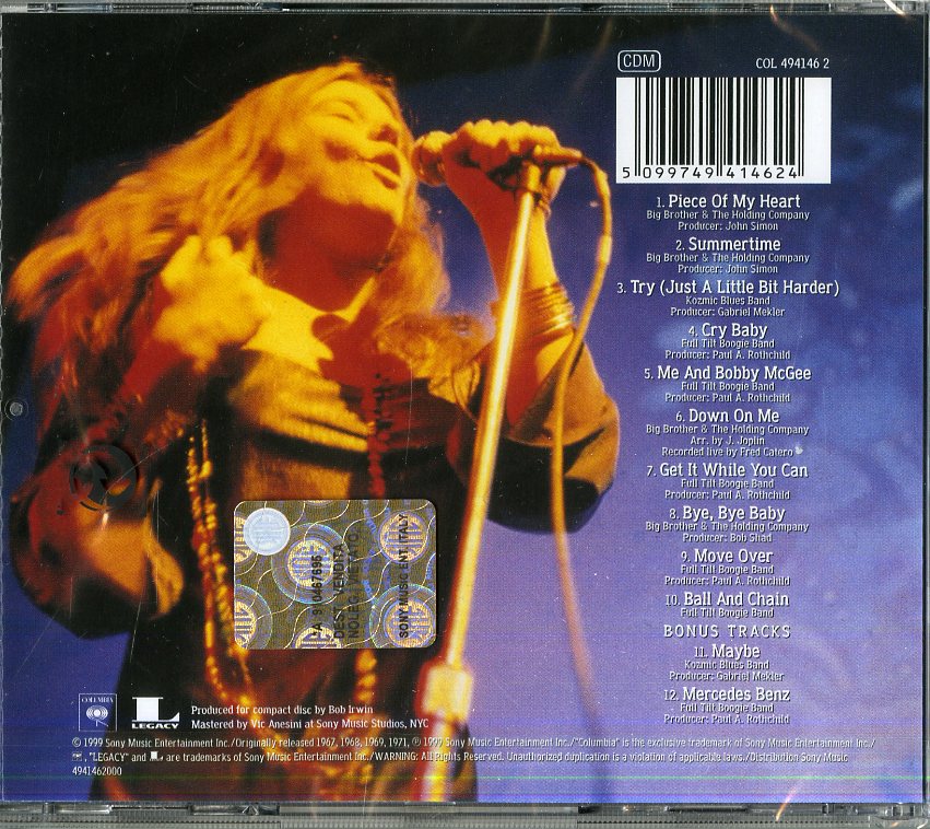 Janis Joplin Greatest Hits Cd