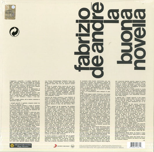 Fabrizio De André – La buona novella | LP vinile nero