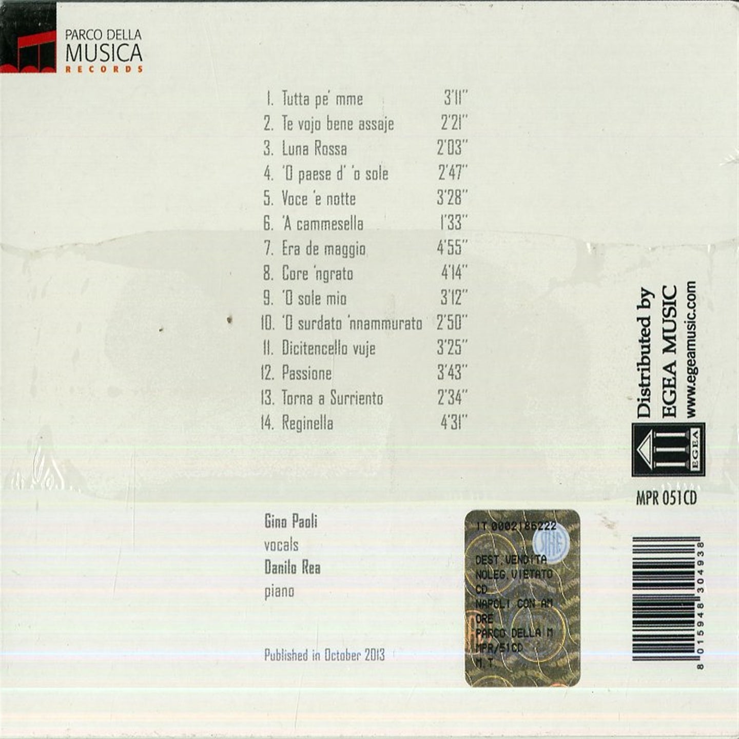 Gino Paoli con Danilo Rea Napoli Con Amore CD