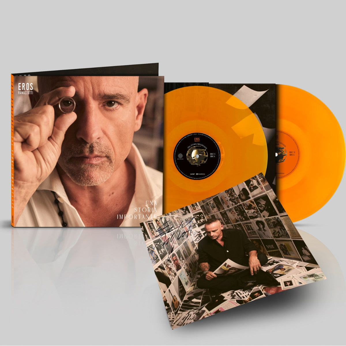 Eros Ramazzotti  Una Storia Importante 2 Lp Orange Italian Version Autografato  Vinile Arancione