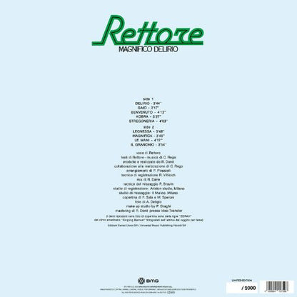 Rettore Magnifico Delirio 45Th Anniversario Vinile Splatter Oro Argento LP Limitato Numerato Pre Order Dal 23 Maggio