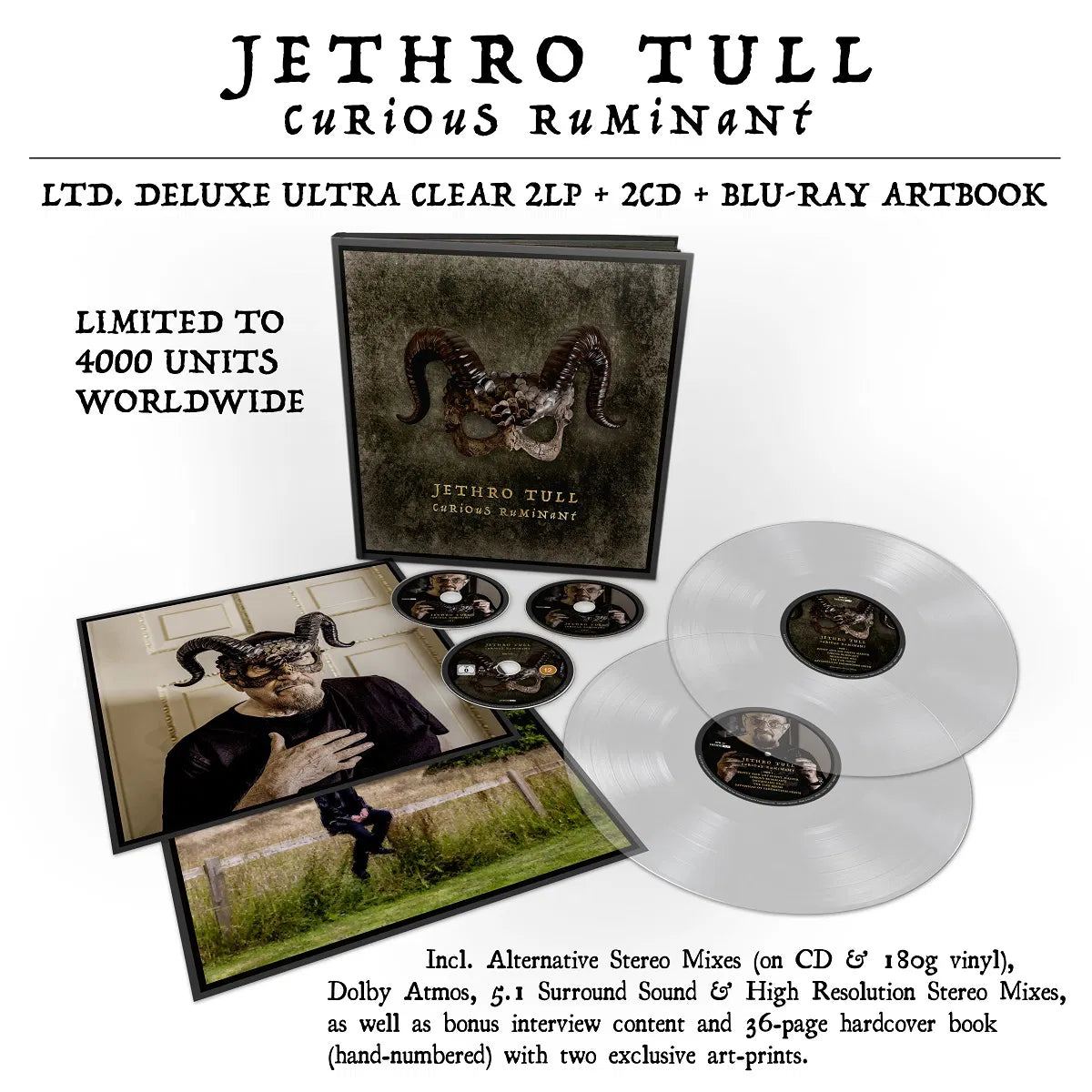 Jethro Tull Curious Ruminant Doppio Vinile Trasparente + Doppio Cd + Blu-Ray Pre Order Dal 7 Marzo