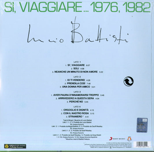 Lucio Battisti – Sì, viaggiare… 1976, 1982 | 2LP vinile nero | In offerta