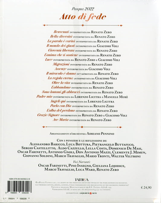 Renato Zero Atto Di Fede Doppio Cd + Libro Con Copertina Cartonata